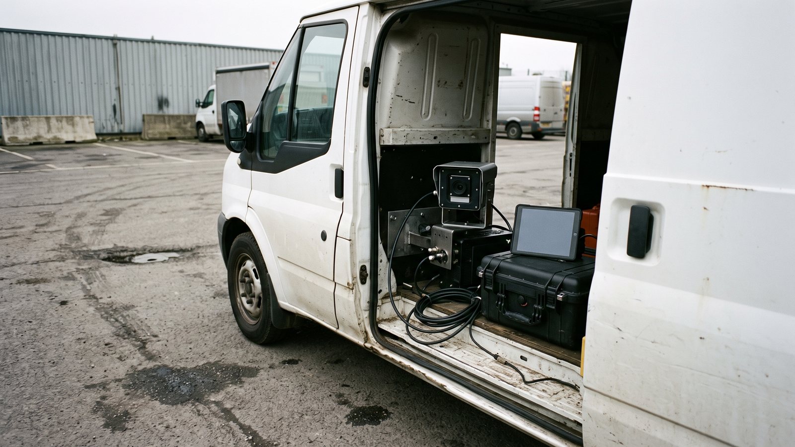 Vehicle mounted ANPR deployment image with edge camera equipment for council workflows