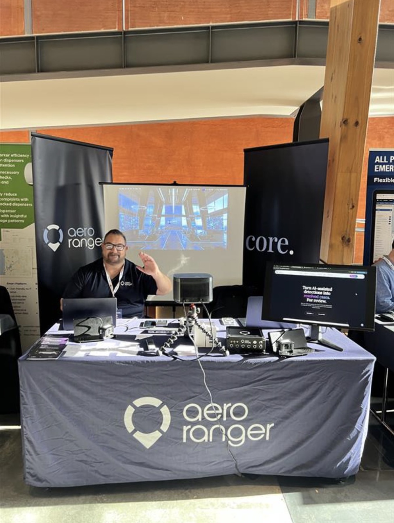 Aero Ranger exhibition table at the South Australian LGAPA conference with demo equipment