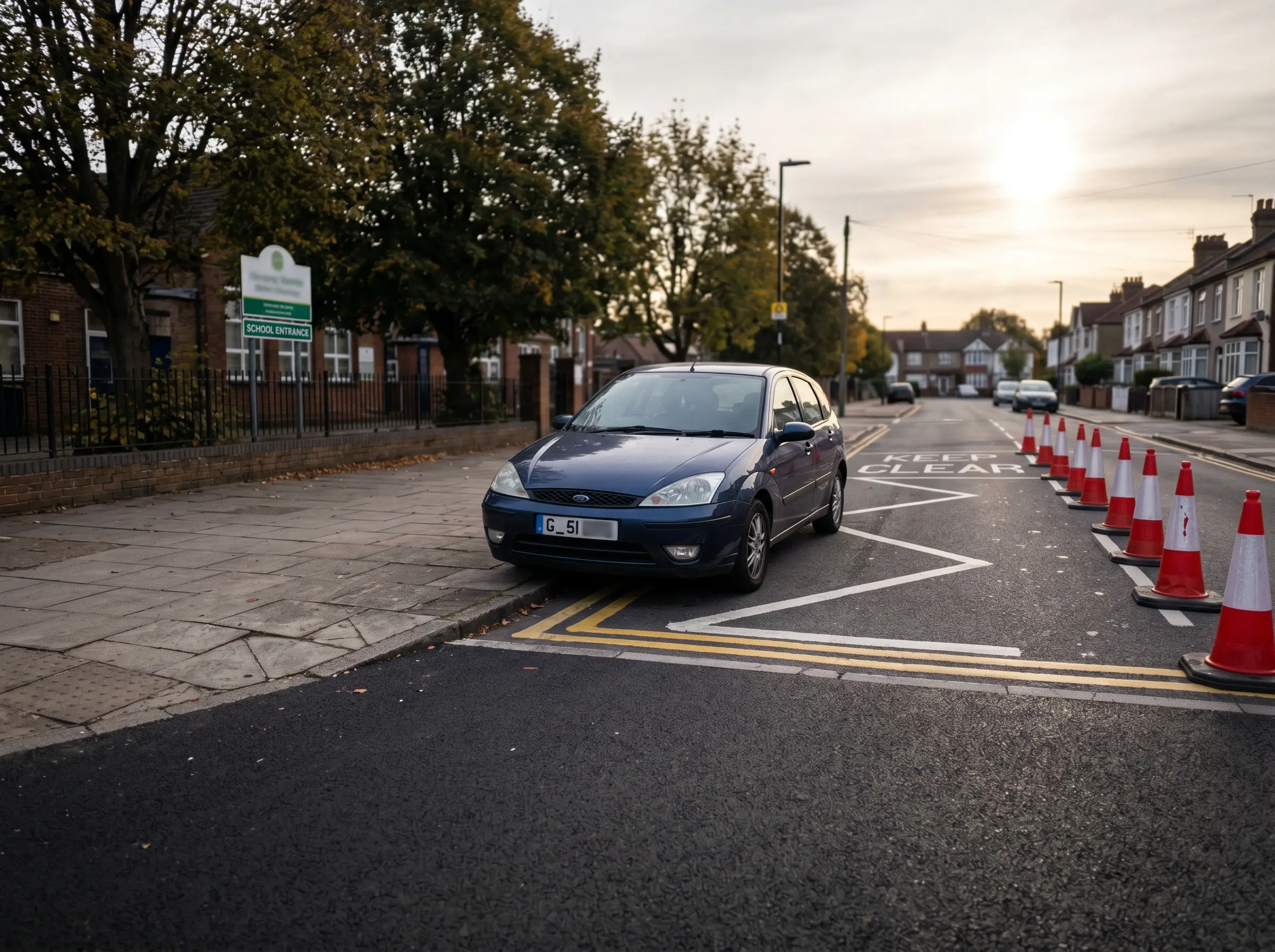 Vehicle stopped in active school restriction evidence image