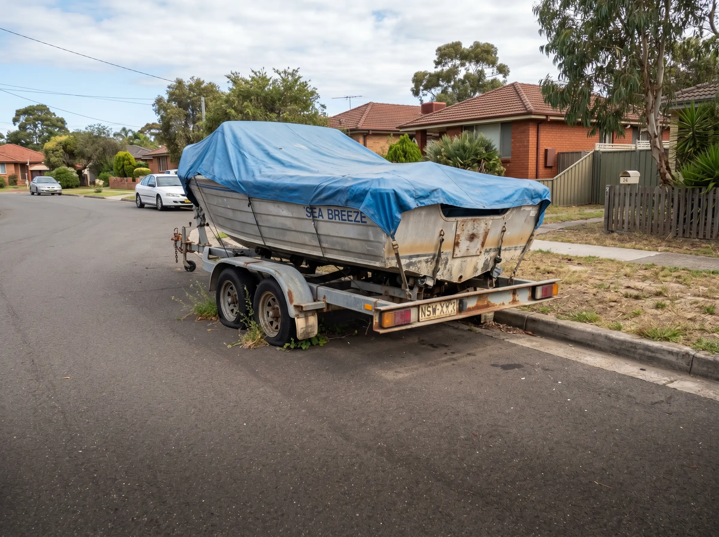 Boat trailer recorded in same location evidence image